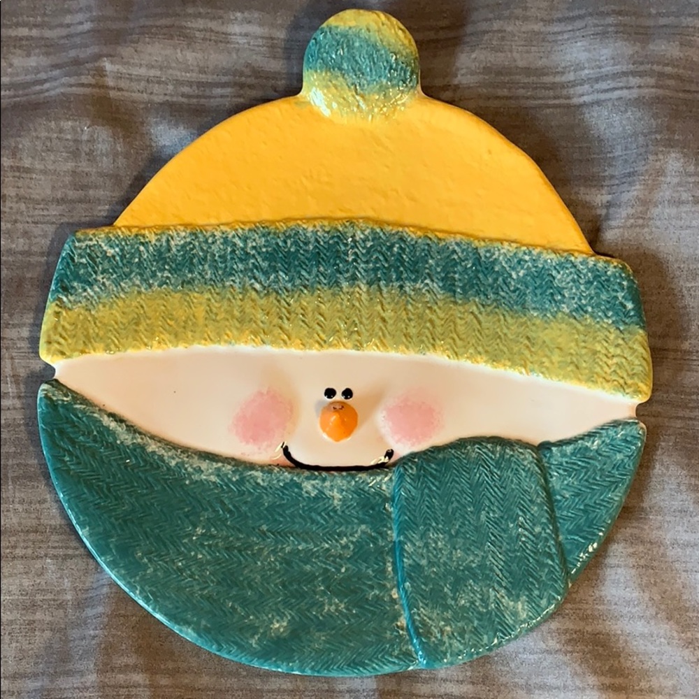 11” Decorative Snowman Plate